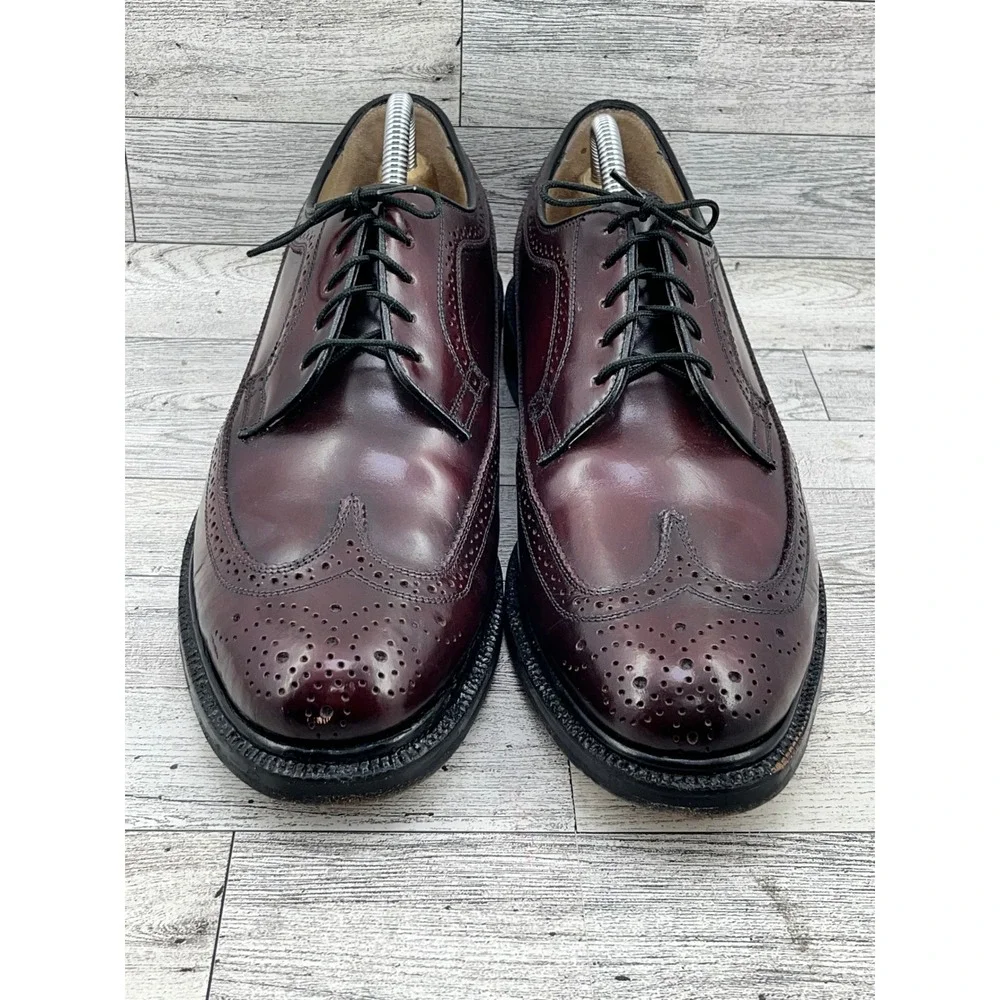 Murray's Shoes Burgundy Wingtip‎ Oxford Dress Shoes Men's 9.5 Wide 111065